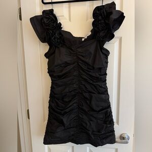 Black ruffled dress